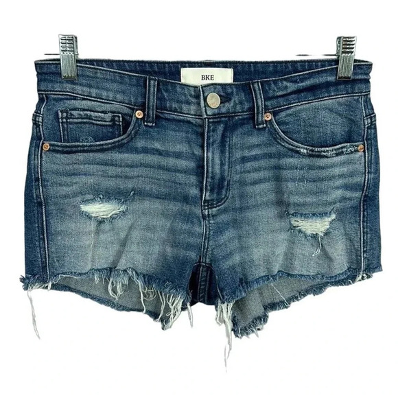 BKE Buckle Women's Size 25 Medium Wash Payton Distressed Denim Shorts - Picture 1 of 4